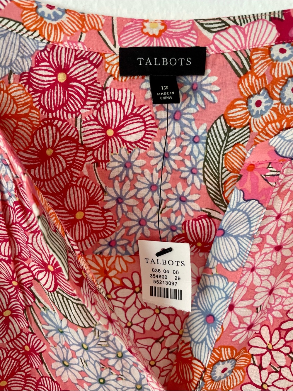 NWT - Talbots Cotton Floral Belted Midi Dress - Picture 3 of 6